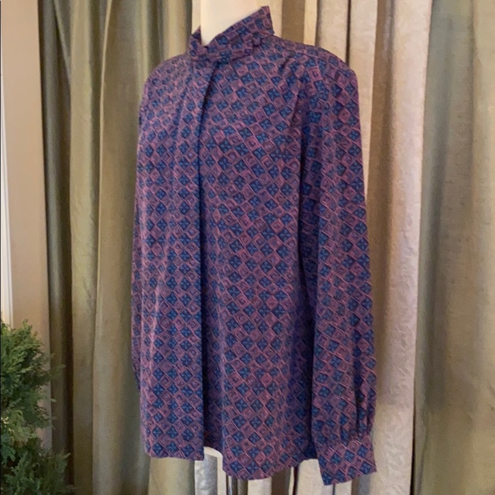 Vintage Pendleton Hidden Button Blouse Geometric - image 4